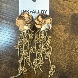 INK+ALLOY Gold Floral Drop Earrings